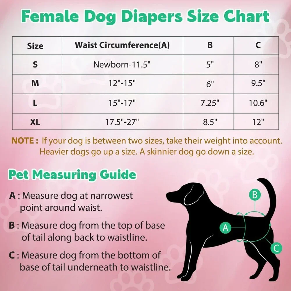 Reusable Dog Diapers Female, 3 Pack Washable